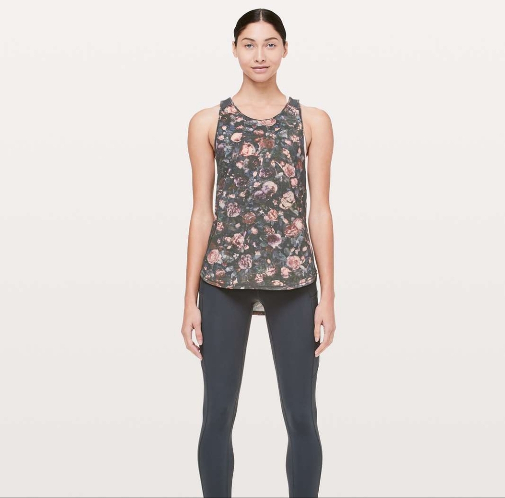 Lululemon Wunder Under Crop II Scallop Pant/Top Set Frosted Rose Multi /Melanite - Picture 7 of 15